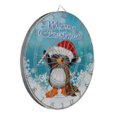 Frohe Weihnachts Penguin Dart Board Dartscheibe (Vorderseite Links)