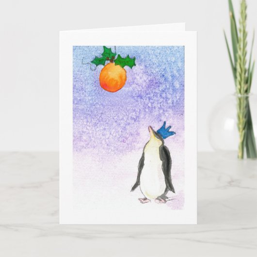 Frohe Weihnachts-Penguin Feiertagskarte (Vorderseite)