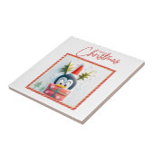 Frohe Weihnachts-Penguin Fliese (Seite)