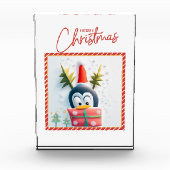 Frohe Weihnachts-Penguin Fotoblock (Vorderseite)