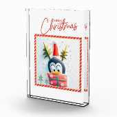 Frohe Weihnachts-Penguin Fotoblock (Rechts)