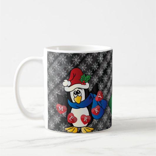Frohe Weihnachts-Penguin-Freunde Kaffeetasse (Links)