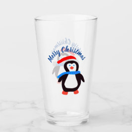 Frohe Weihnachts-Penguin Glas