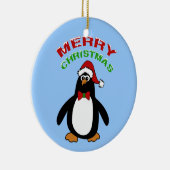 Frohe Weihnachts-Penguin Keramik Ornament (Rechts)