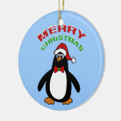 Frohe Weihnachts-Penguin Keramik Ornament (Links)