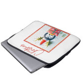 Frohe Weihnachts-Penguin Laptopschutzhülle (Vorne Knopf)