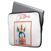 Frohe Weihnachts-Penguin Laptopschutzhülle (Vorderseite Links)