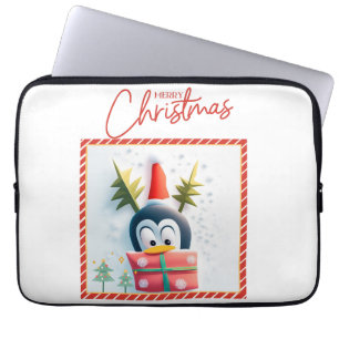 Frohe Weihnachts-Penguin Laptopschutzhülle