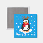 Frohe Weihnachts-Penguin Magnet (Vorderseite/Rückseite)