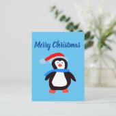 Frohe Weihnachts-Penguin Postkarte (Stehend Vorderseite)
