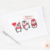 Frohe Weihnachts-Penguin-Stickers Rechteckiger Aufkleber (Umschlag)