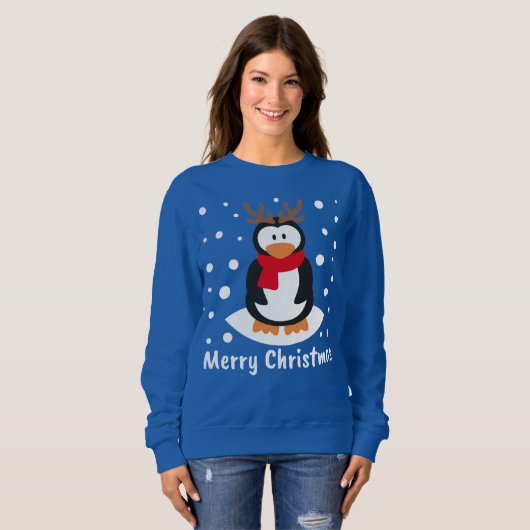 Frohe Weihnachts-Penguin Sweatshirt (Vorne ganz)