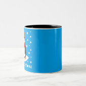 Frohe Weihnachts-Penguin Zweifarbige Tasse (Mittel)