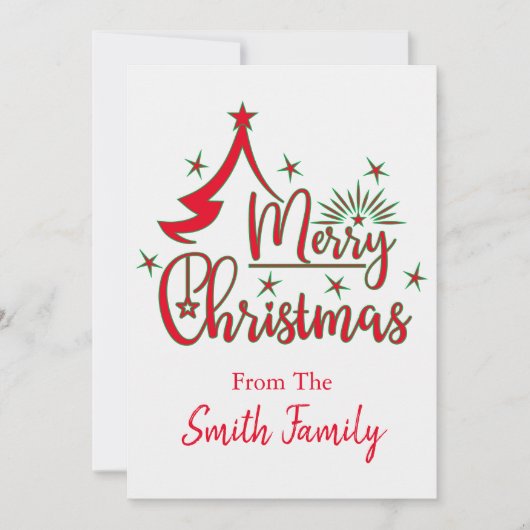 Frohe Weihnachts Personalisiert Flat Karte (Vorderseite)