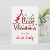 Frohe Weihnachts Personalisiert Flat Karte (Stehend Vorderseite)