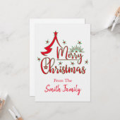 Frohe Weihnachts Personalisiert Flat Karte (Vorderseite/Rückseite Beispiel)