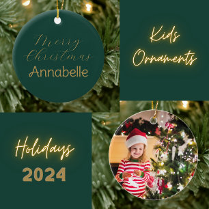 Frohe Weihnachts Personalisiert Name Foto Keramik Ornament