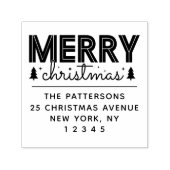 Frohe Weihnachts Personalisiert Name Rücksendeadre Permastempel (Design)