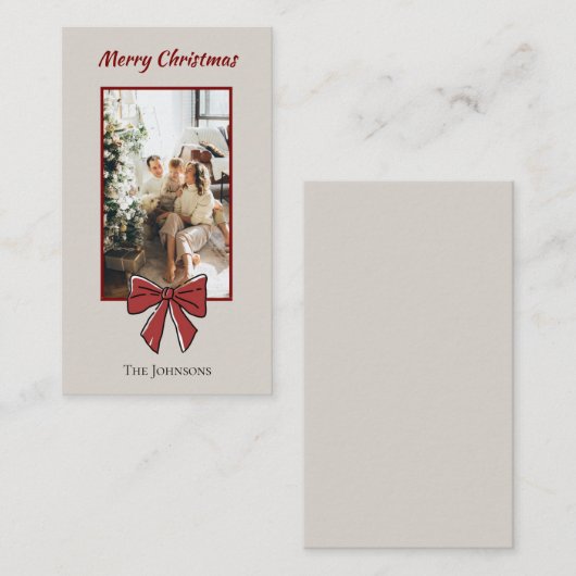 Frohe Weihnachts Personalisierte Note Card | Red B Mitteilungskarte (Vorne/Hinten)