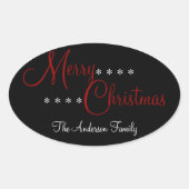 Frohe Weihnachts-Personalisierte Paketaufkleber Ovaler Aufkleber (Vorderseite)