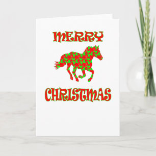 Frohe Weihnachts-Pferdedesign-Grußkarte Karte