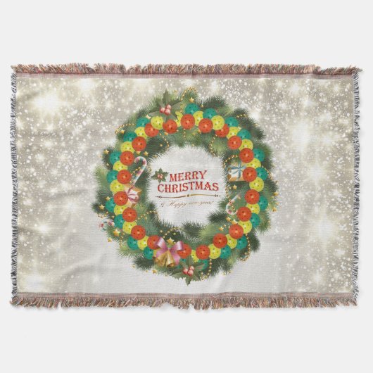 Frohe Weihnachts-Pickleball 1 Decke (Vorderseite)