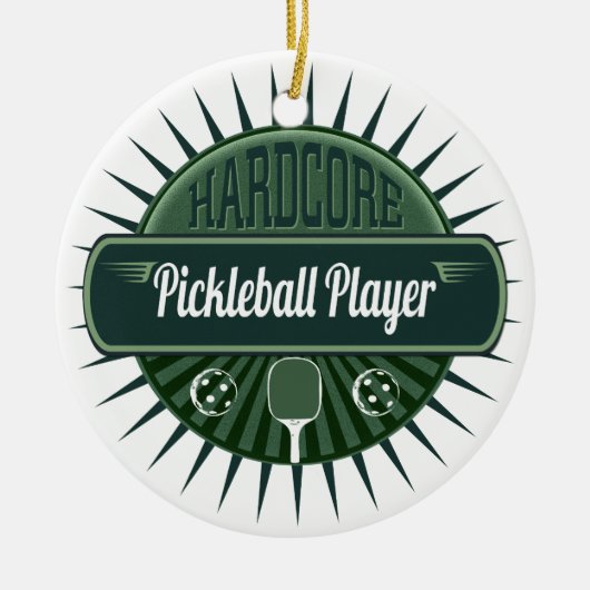 Frohe Weihnachts-Pickleball-Spieler Tree Ornament (Vorne)