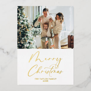 Frohe Weihnachts Picture Gold Foil Weihnachtskarte Folien Feiertagskarte