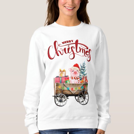 Frohe Weihnachts Pig Sweatshirt (Vorderseite)