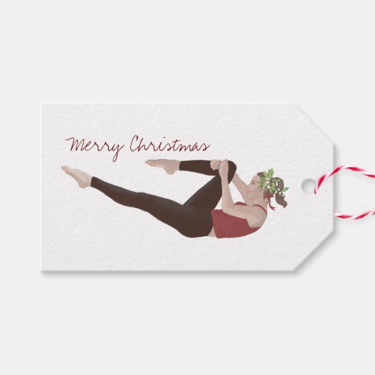 Frohe Weihnachts-Pilates-Geschenk-Tag Geschenkanhänger (Vorderseite (Horizontal))