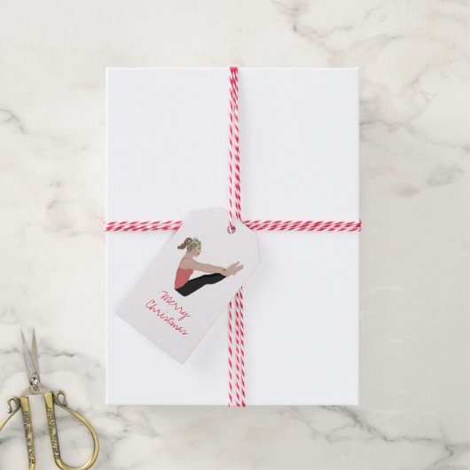 Frohe Weihnachts-Pilates-Geschenk-Tag Geschenkanhänger (Mit Garn)