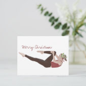 Frohe Weihnachts Pilates Postcard Postkarte (Stehend Vorderseite)