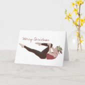Frohe Weihnachts Pilates Single Leg Stretch Karte (Gelbe Blume)