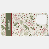 Frohe Weihnachts Pine Berry Inspirivity Name Case-Mate iPhone Hülle (Rückseite (Horizontal))