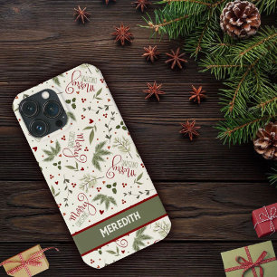 Frohe Weihnachts Pine Berry Inspirivity Name Case-Mate iPhone Hülle