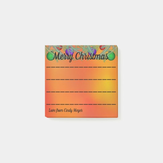 Frohe Weihnachts-Pine-Branchen Lined Paper Post-it Klebezettel (Vorderseite)