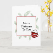 Frohe Weihnachts Pine Needles und Hot Cocoa Karte (Gelbe Blume)