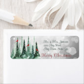 Frohe Weihnachts Pine Tree Forest Kardinal Vögel (Insitu)