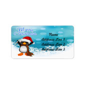 Frohe Weihnachts-Pinguin-Adresslisten Adressaufkleber (Vorne)
