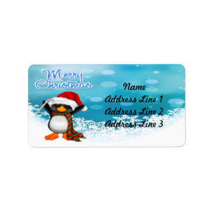 Frohe Weihnachts-Pinguin-Adresslisten Adressaufkleber
