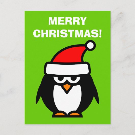 Frohe Weihnachts Pinguin Cartoon Postkarten (Vorderseite)