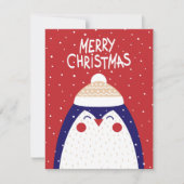 Frohe Weihnachts-Pinguin-Grußkarte Feiertagskarte (Vorderseite)
