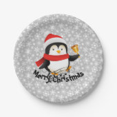 Frohe Weihnachts Pinguin Paper Plate Pappteller (Vorderseite)