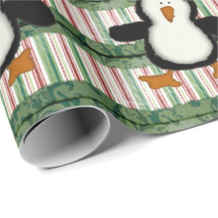 Frohe Weihnachts Pinguin Stripe Wrapping Papier Geschenkpapier