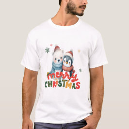 Frohe Weihnachts-Pinguine-Umarmung - Niedlicher Ur T-Shirt