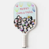 Frohe Weihnachts Pinguins Pickleball Paddle (Rückseite)