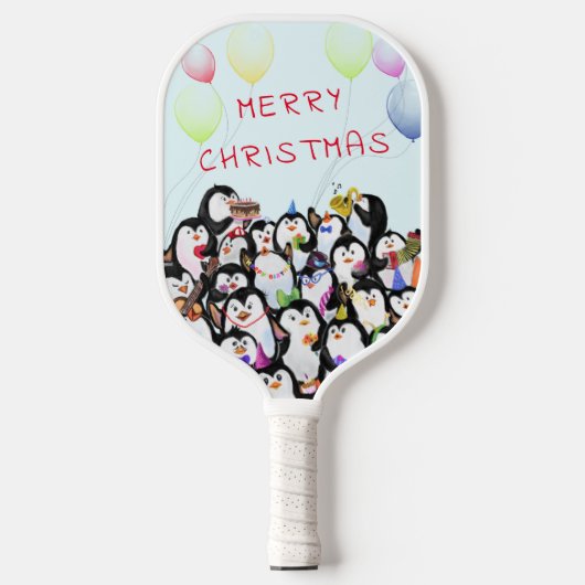 Frohe Weihnachts Pinguins Pickleball Paddle (Vorderseite)
