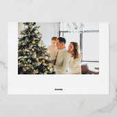 Frohe Weihnachts-Pinselschrift-Foto Folien Feiertagskarte (Rückseite)