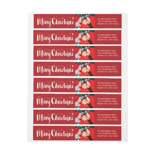 Frohe Weihnachts-Pinselstriche Foto-Adresse (Bogen)