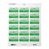 Frohe Weihnachts-Pinselstriche Script Tree Foto-Ad Adressaufkleber (Vorne)